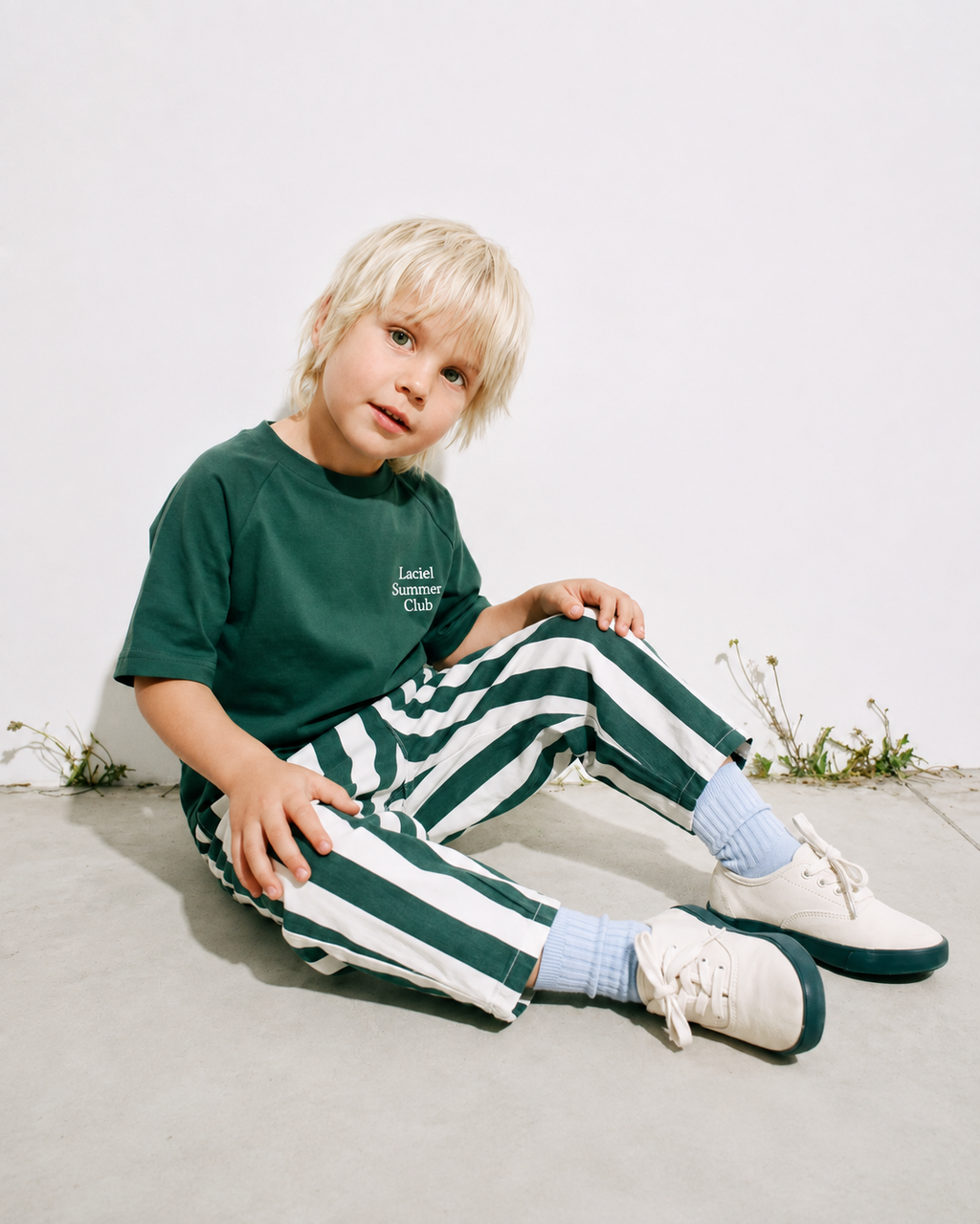 Green Striped Balloon Jeans