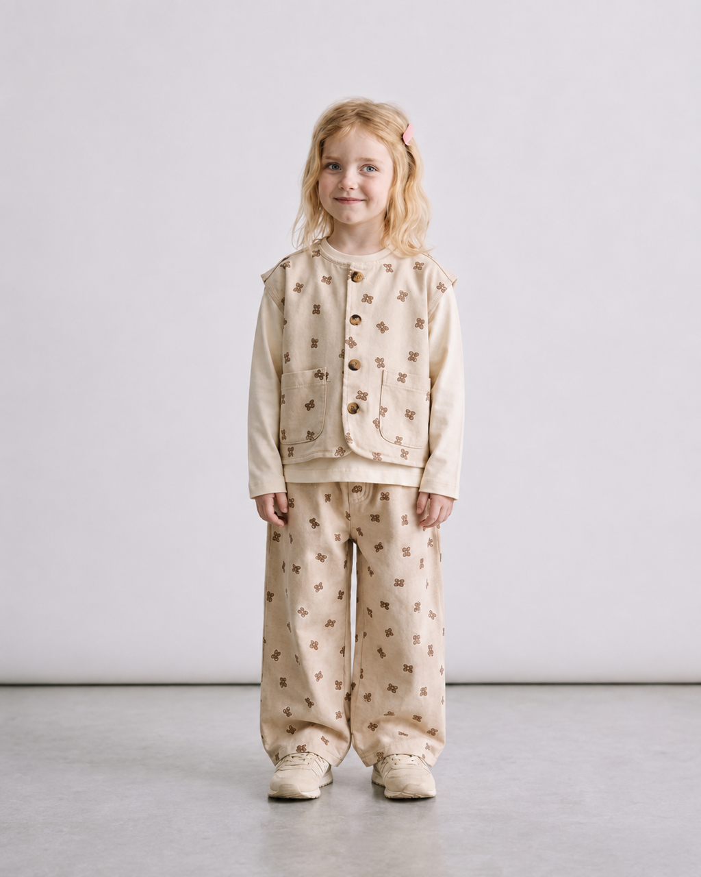 Bear Denim Long-Sleeve Set