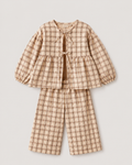 Brown Plaid Ruffle Set