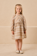 Beige Embroidered Dress