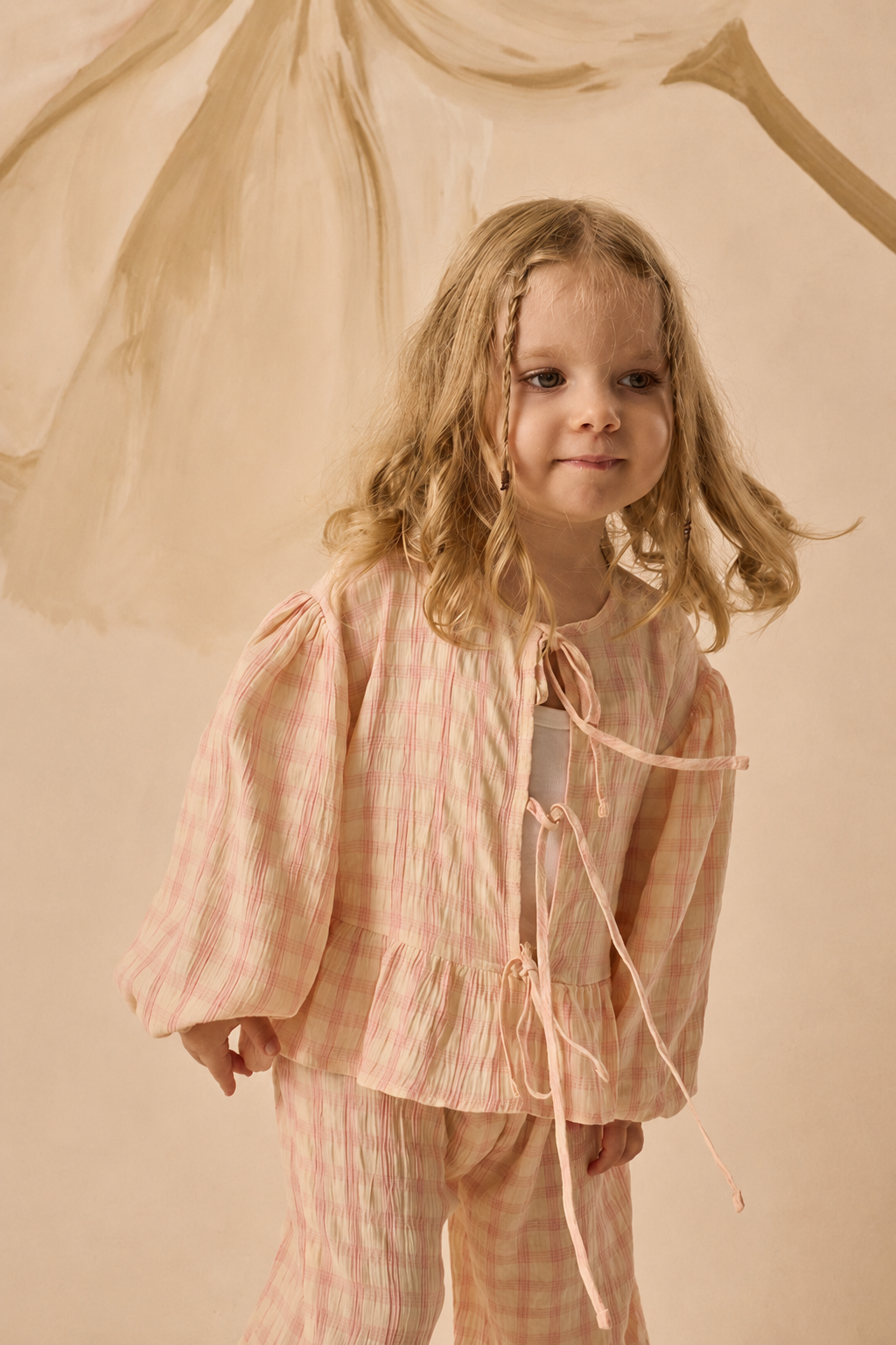 Pink Plaid Ruffle Set