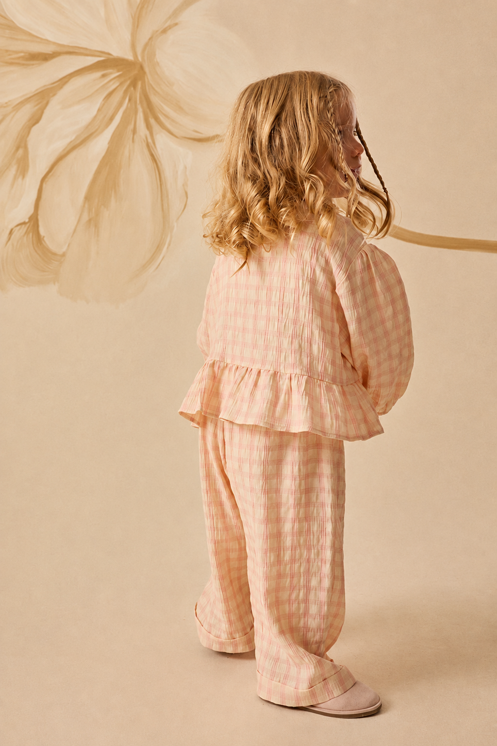 Pink Plaid Ruffle Set