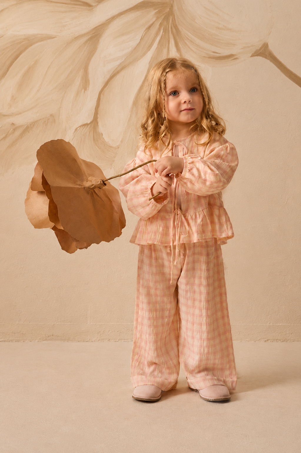 Pink Plaid Ruffle Set