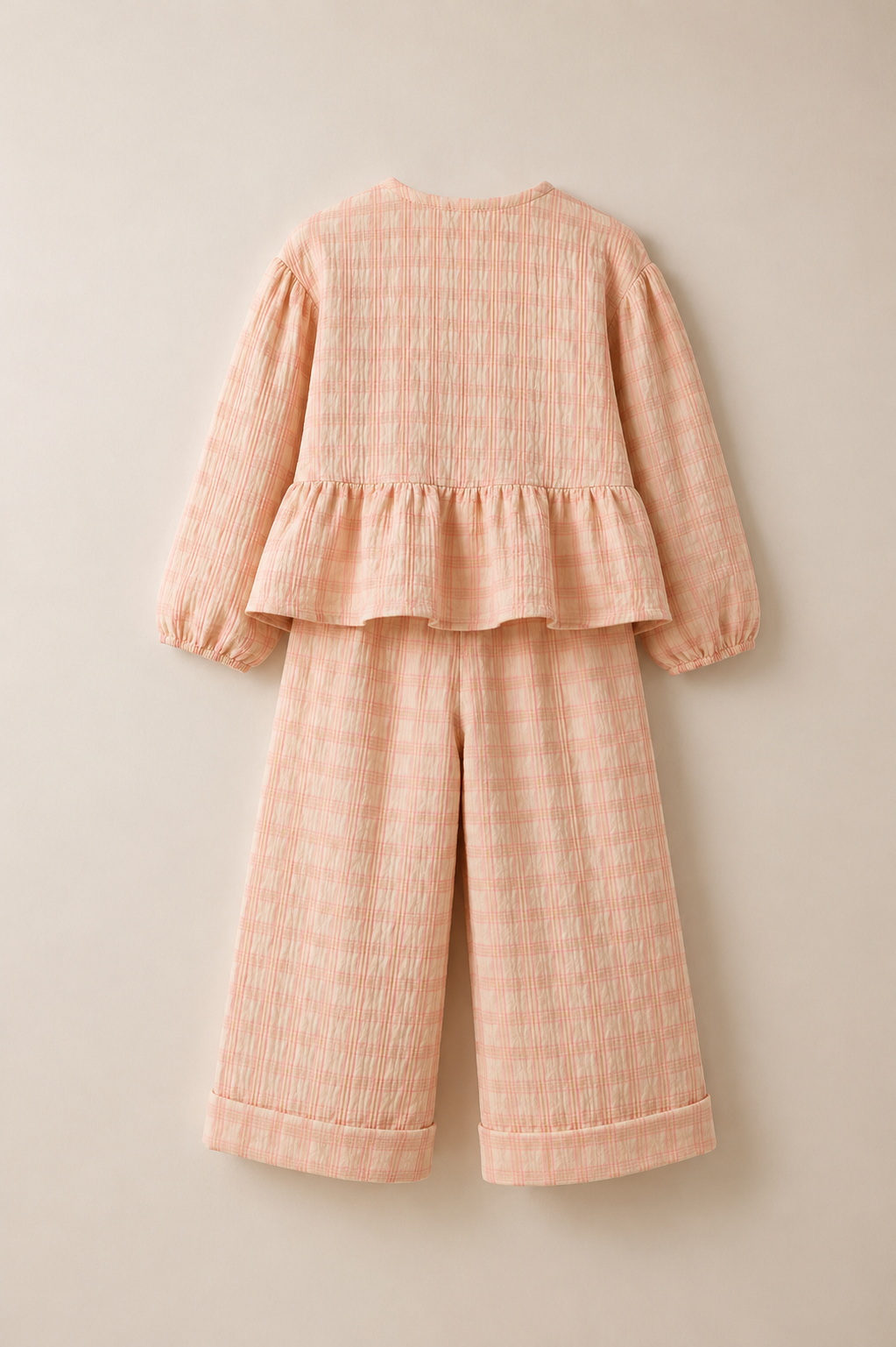 Pink Plaid Ruffle Set