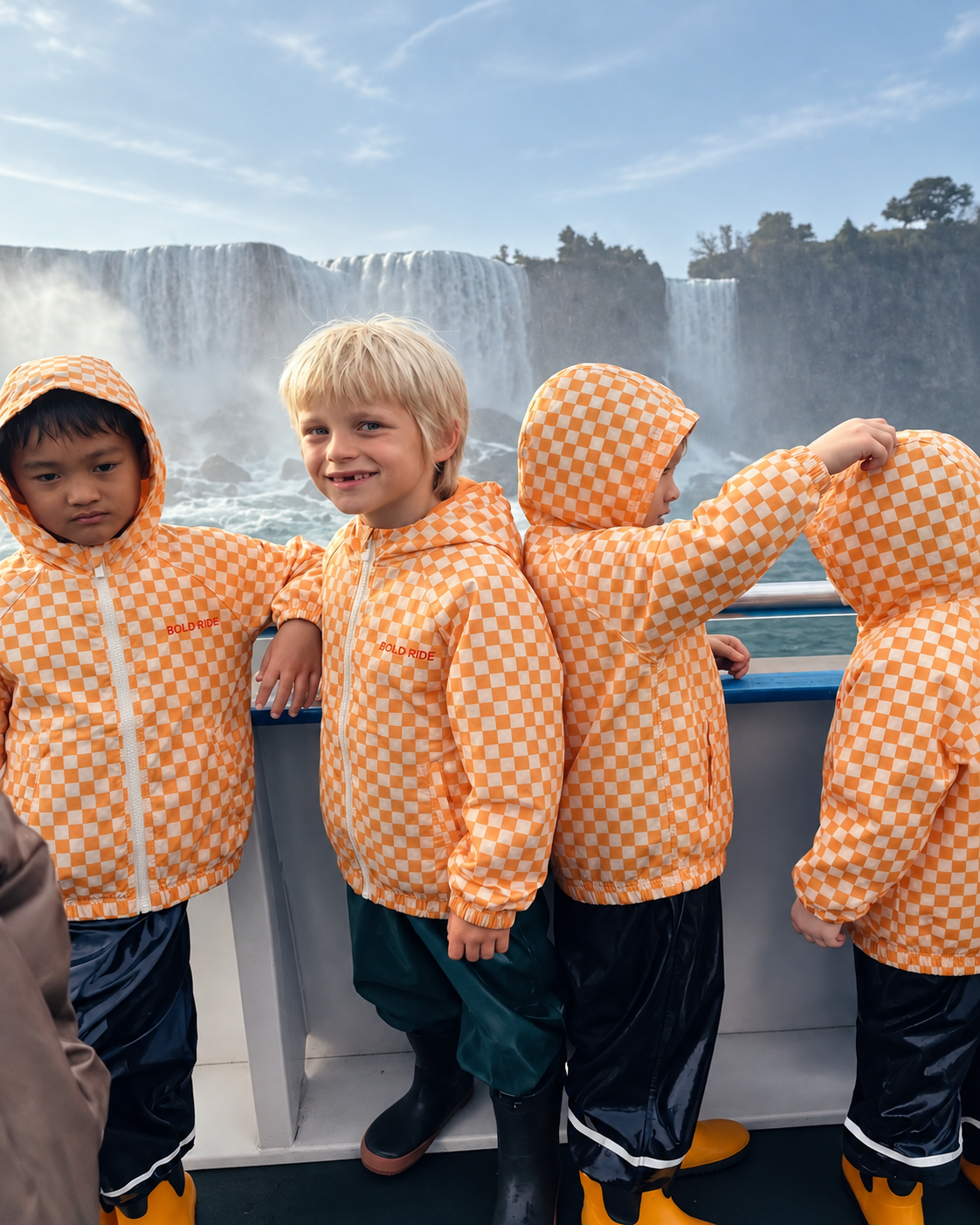 Orange Checkered Raincoat