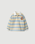 Blue Striped Teddy Bear Sweatshirt