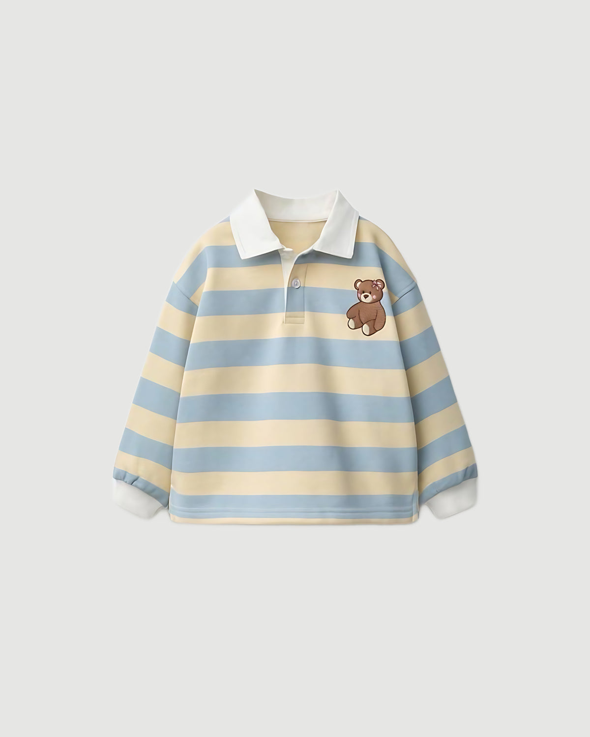 Blue Striped Teddy Bear Sweatshirt